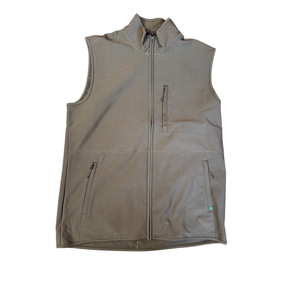 NEW Orvis Mens Medium‎ Tarragon Green Grid Fleece Full Zip Vest 3KRH
